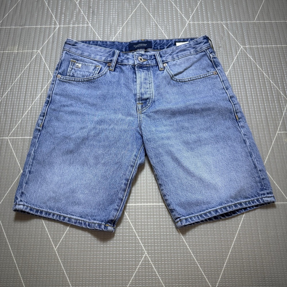 Scotch & Soda Ralston Jean Shorts 30 Slim-Fit Light Wash Jorts 9" Inseam